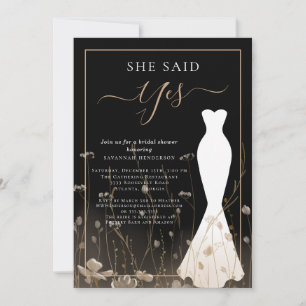 Invitation Élégante Fête des mariées Mariage Fleur sauvage