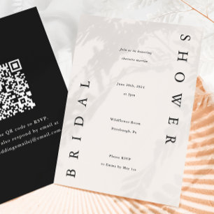 Invitation Elégante Fête des mariées noir et blanc