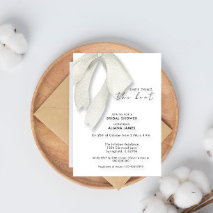 Invitation Elégante Fête des mariées Noir Et Blanc Bow