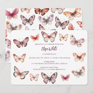 Invitation Elégante Fête des mariées papillons PERSONNALISÉE