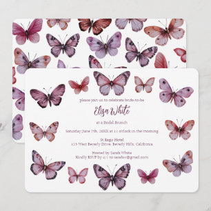Invitation Elégante Fête des mariées papillons PERSONNALISÉE