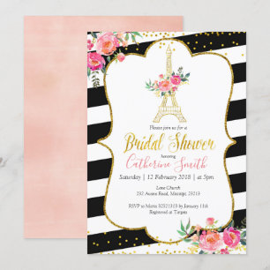 Invitation Elégante Fête des mariées romantique florale de Bl