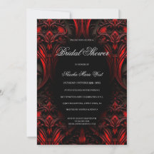 Elégante Fête des mariées rouge et noire gothique 