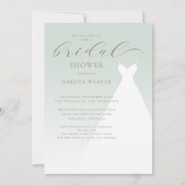 Invitation Élégante Fête des mariées simple Sage Green