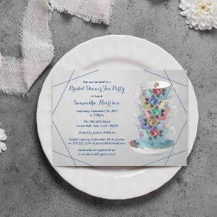 Invitation Elégante Fête des mariées Teacups