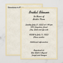 Invitation Élégante Fête des mariées Vintage Papyrus Tan