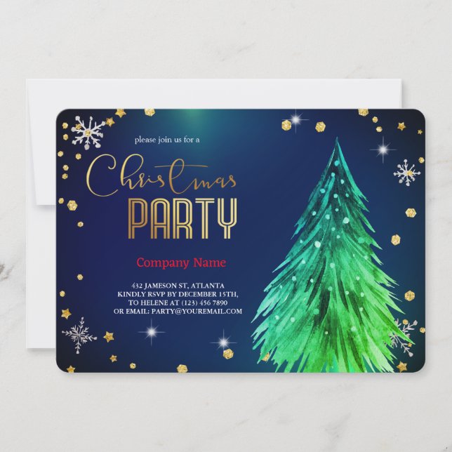 Invitation Élégante fête des pins de Noël magiques (Devant)