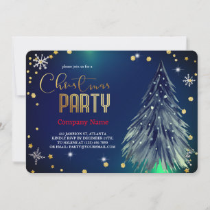 Invitation Élégante fête des pins de Noël magiques