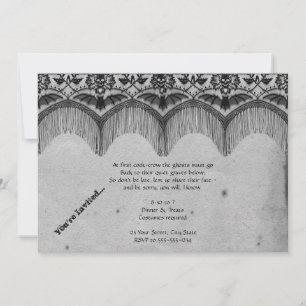 Invitation Élégante fête d'Halloween de dentelle gothique