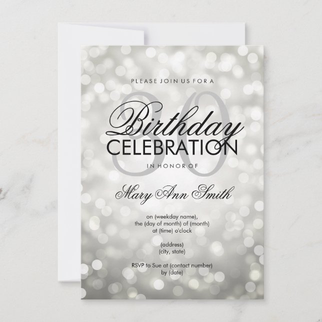 Invitation Élégante fête du 30e anniversaire Lumières de Part (Devant)