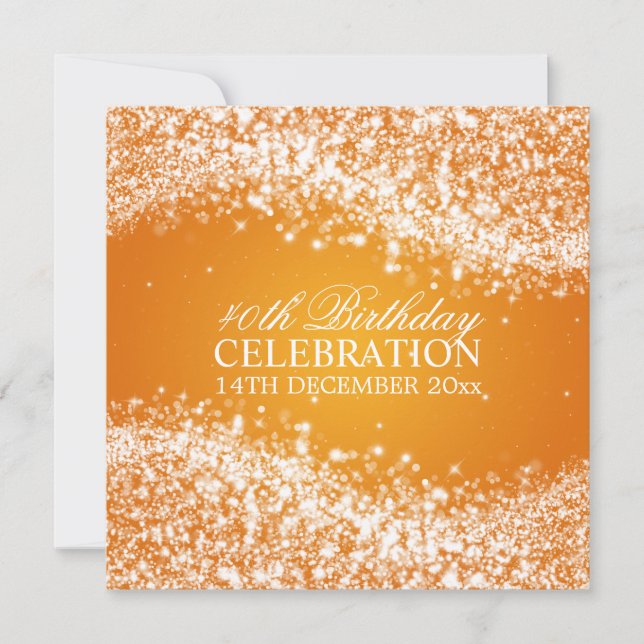 Invitation Élégante fête du 40e anniversaire avec éclaboussur (Devant)