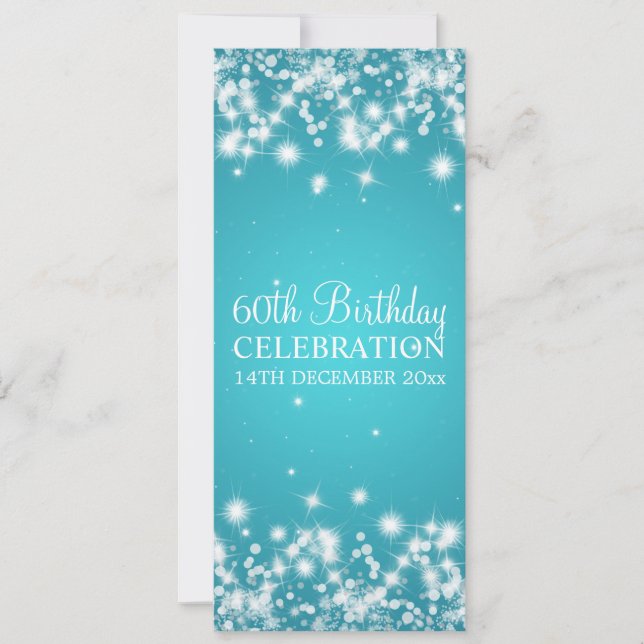 Invitation Élégante fête du 60e anniversaire Winter Sparkle B (Devant)