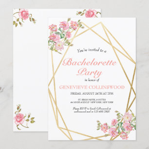 Invitation Élégante fête florale rose