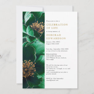 Invitation Élégante Fête Florale Verte De La Vie