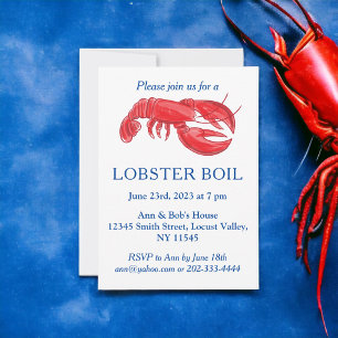 Invitation Élégante fête moderne de l'ébullition de homard ro