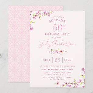 Invitation Élégante fleur de cerisier Fête d'anniversaire s