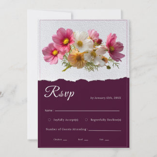 Invitation Élégante Fleur de Cerisier Rose Aquarelle Or Maria