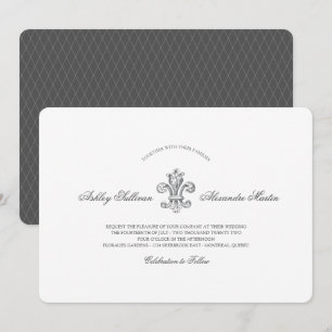 Invitation Elégante Fleur de Lis Mariage Combo 2