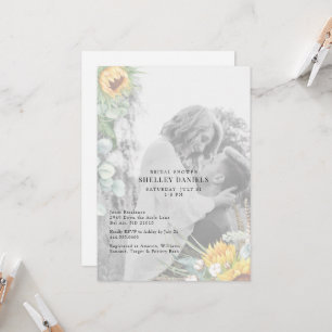 Invitation Élégante Fleur de Tournesol Fleurale Baby Shower d