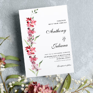 Invitation Élégante fleur d'orchidée rose Mariage d'été