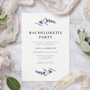Invitation Élégante Fleur Lavande Bachelorette Party