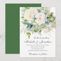 Elégante Fleurs blanches Verdure Mariage chrétien