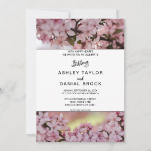 Invitation Élégante Fleurs Roses Rustiques Mariage Floral Été