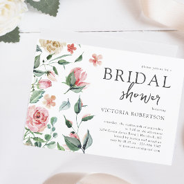 Invitation Élégante Florale de Printemps | Réception de Maria