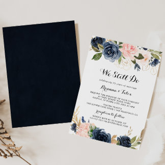 Invitation Elégante Florale D'Hiver Nous Continuons À Vow Ren