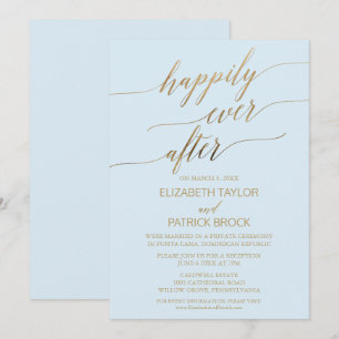 Invitation Élégante Fuite Amoureuse avec Calligraphie Or et B