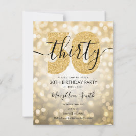 Invitation Elégante Gold 30th Birthday Party