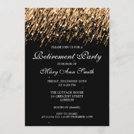 Invitation Élégante Gold Stars du Parti de la retraite