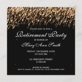 Invitation Élégante Gold Stars du Parti de la retraite