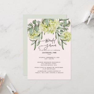 Invitation Elégante Hydrangea Blush & Mint Fête des mariées