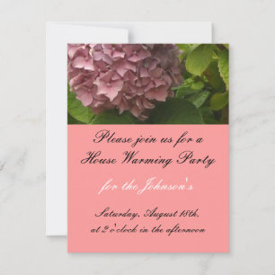 Invitation Élégante Hydrangea Maison rose Réchauffer Invitati