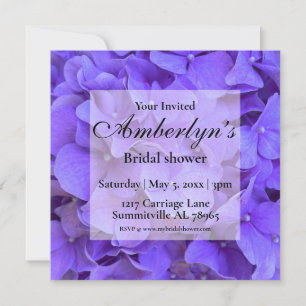 Invitation Elégante Hydrangeas Lavender violet douche nuptial