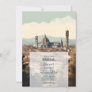 Invitation Elégante Italie Florence Fête des mariées de desti