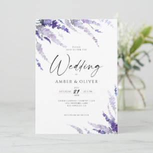 Invitation Élégante Lavande Dusty Violet violet Mariage Boho