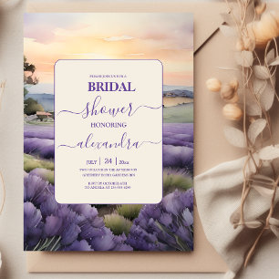 Invitation Elégante lavande fleurie douche nuptiale