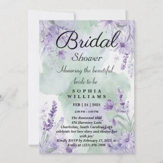 Invitation Élégante Lavande Florale Douche nuptiale Invitatio