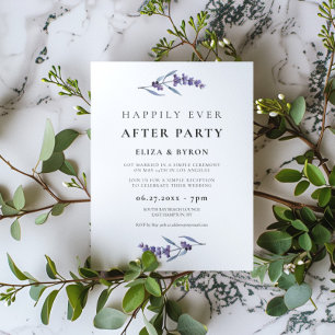 Invitation Elégante lavande florale Heureux toujours après la