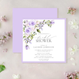 Invitation Élégante Lavande Lavande Fête des mariées florale