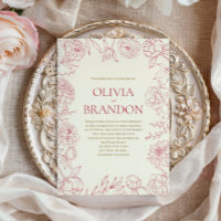 Élégante ligne artistique de mariage de pivoine ro