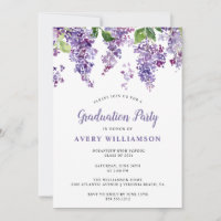 Élégante Lilac Floral Graduation Party