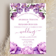 Élégante Lilac Purple Floral avec Mariage de code 