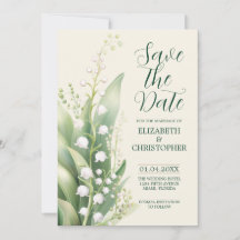 Élégante Lily de la vallée Mariage Sauver la date