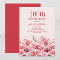Élégante Lys rose 100e anniversaire