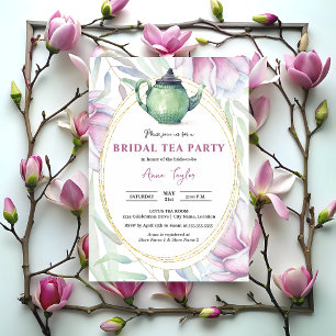 Invitation Élégante Magnolia Floral Bridal Tea Party
