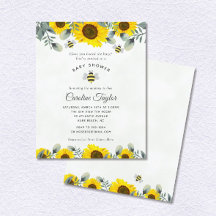 Élégante maman à BEE Baby shower floral tournesol
