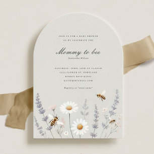 Invitation Élégante maman Fleur sauvage à être Baby shower